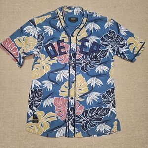 10.Deep Blue and Yellow Floral Men's Jersey